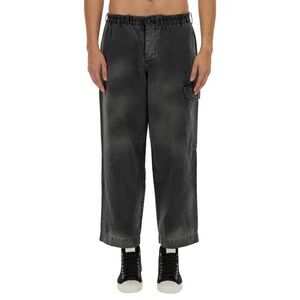 YMC Men's Relaxed Wide Leg Cropped Cargo Pants Men BLACK